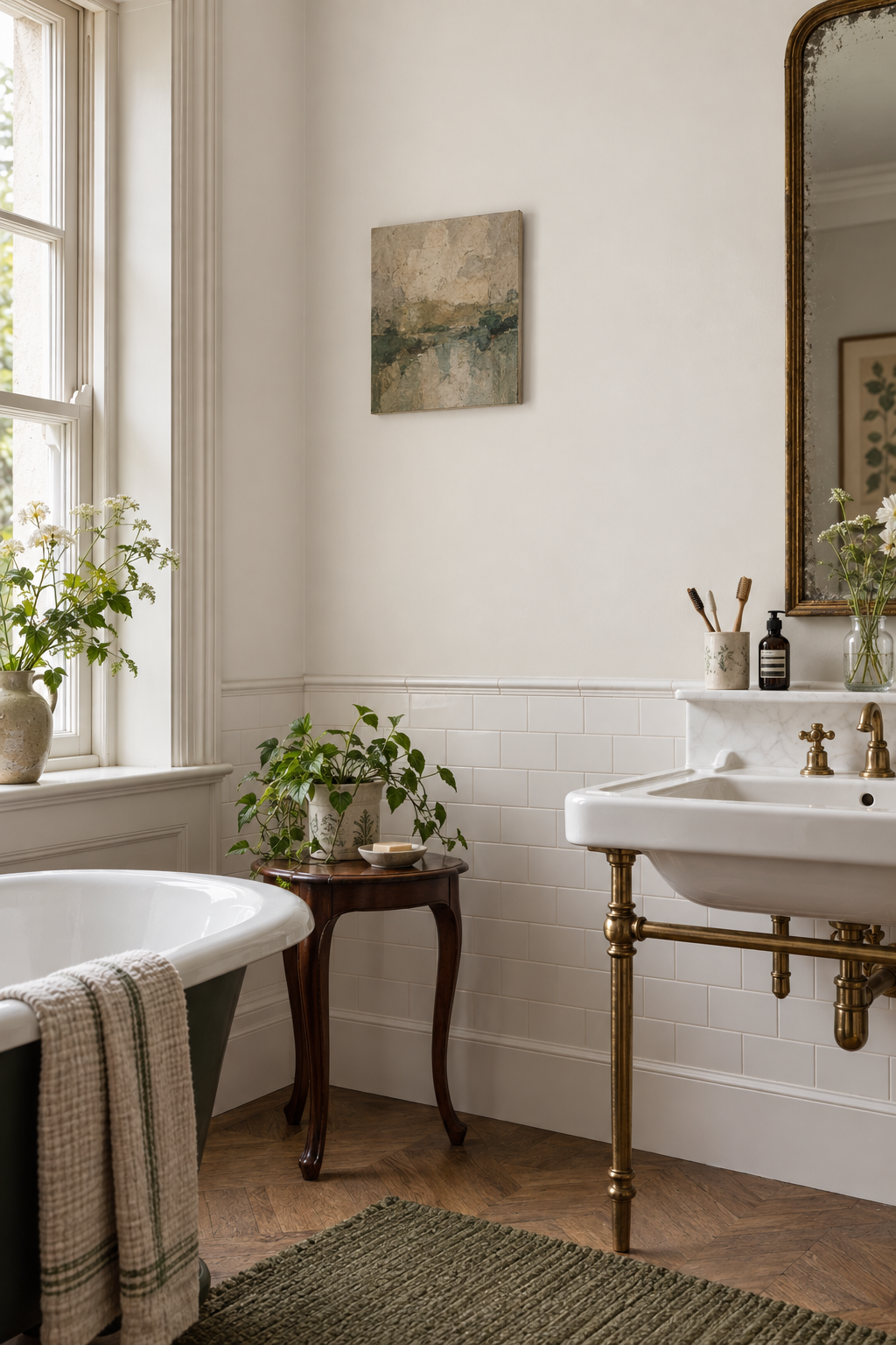 Placepaints French Linen paint — Bathroom · wall and light study