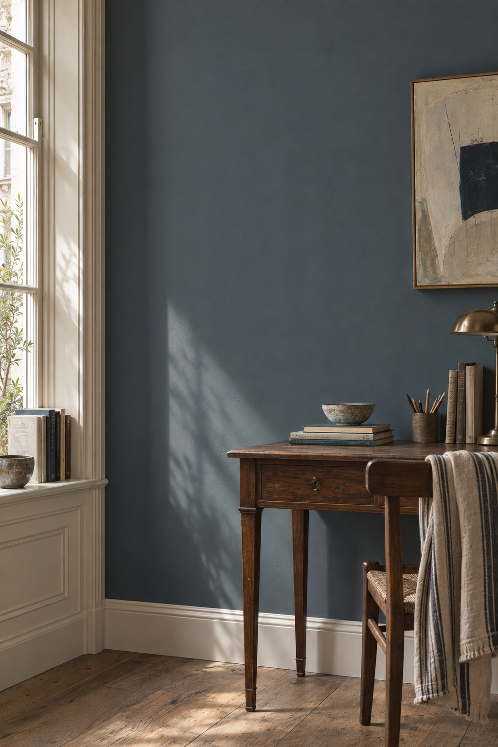 Placepaints Mariana Depths paint — Home Office · wall and light study