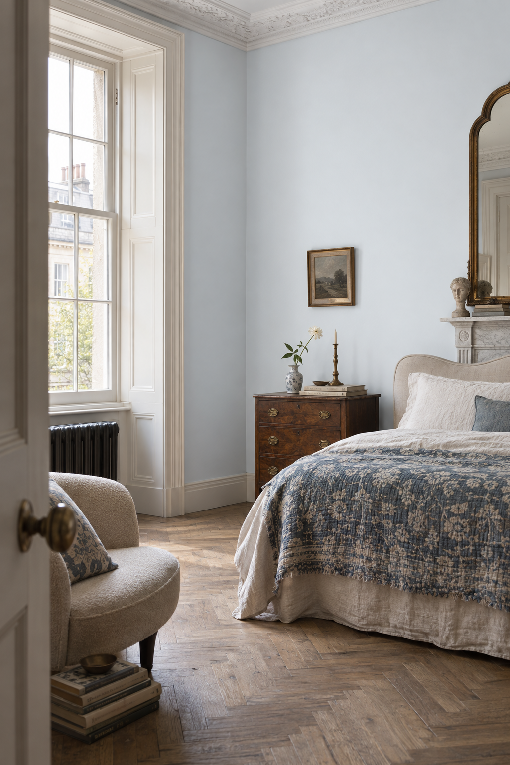 Placepaints Santorini Azure paint — Bedroom · room overview