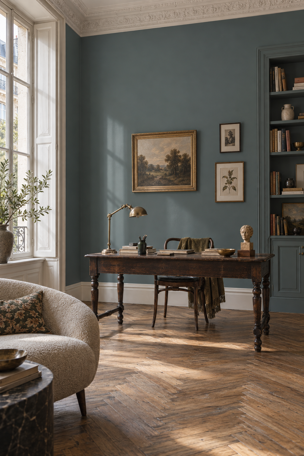 Placepaints Normandy Drift paint — Home Office · room overview