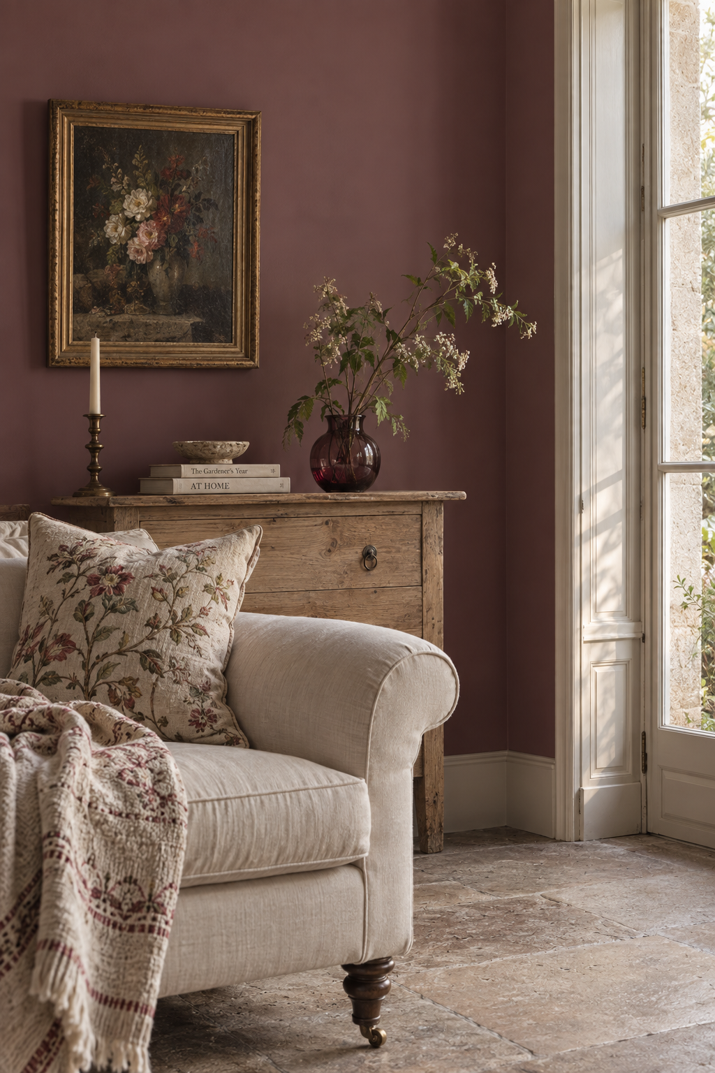 Placepaints Burgundy Wine paint — Living Room · tight vignette