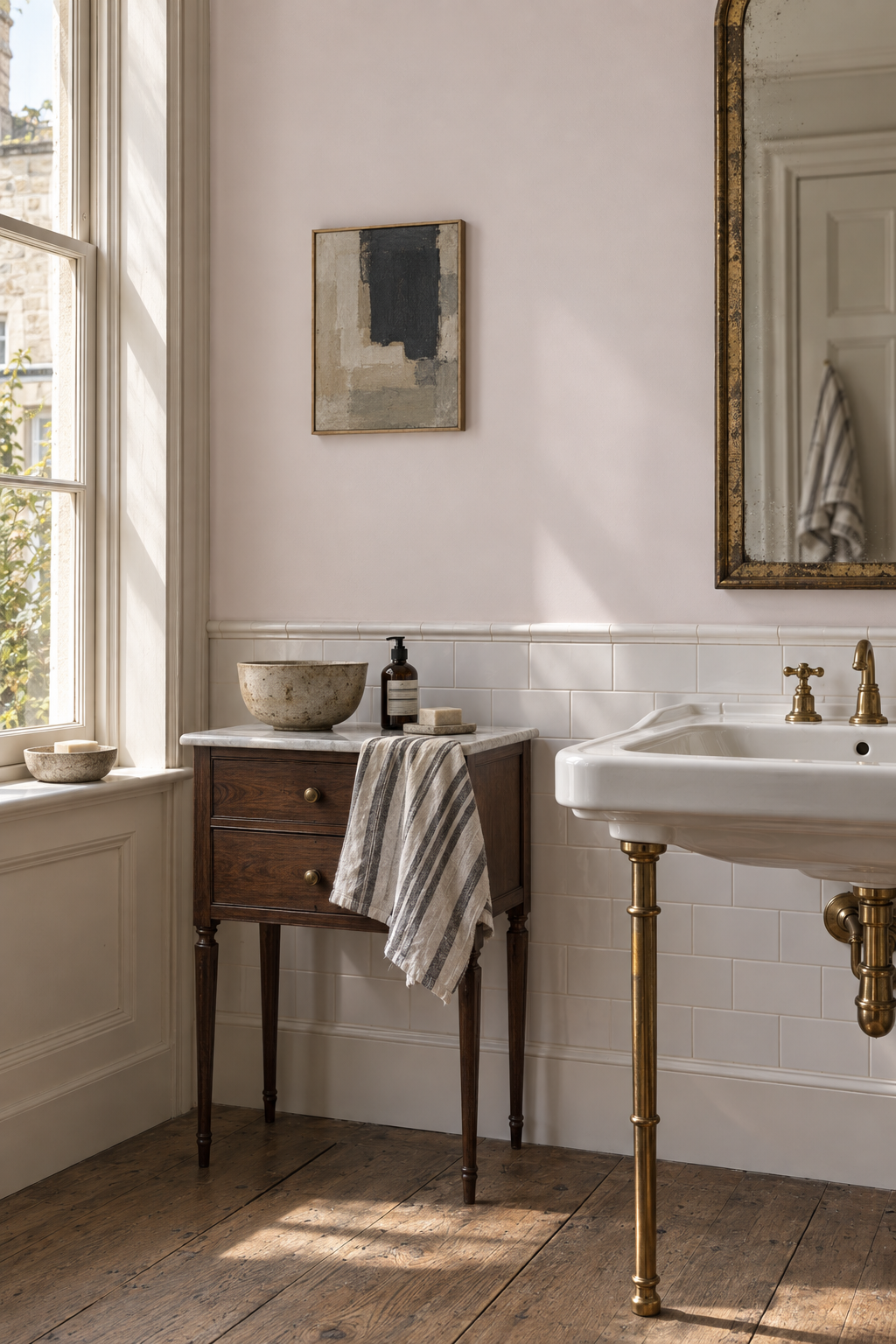 Placepaints Avignon Pearl paint — Bathroom · tight vignette