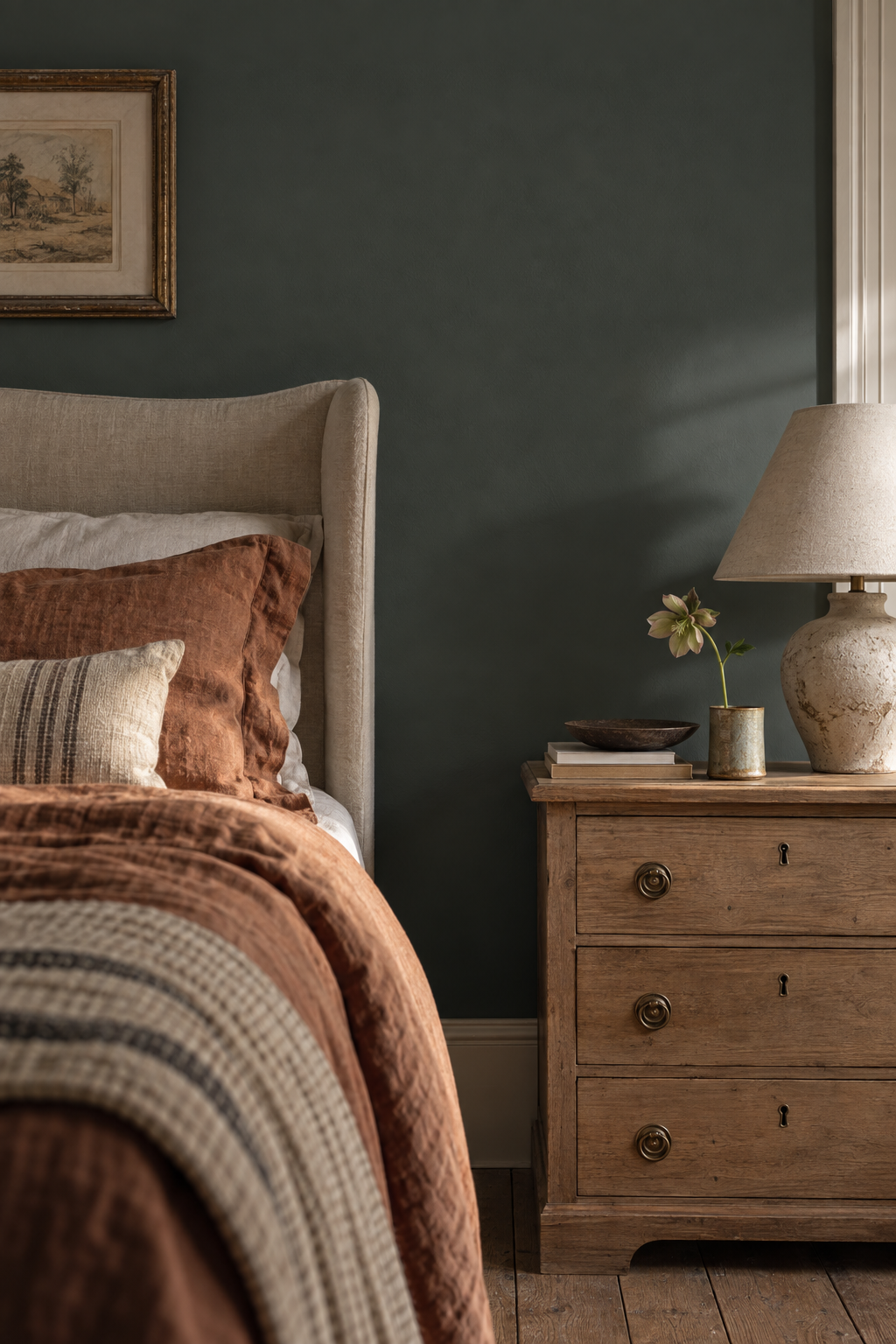 Placepaints Andean Obsidian paint — Bedroom · dramatic partial crop