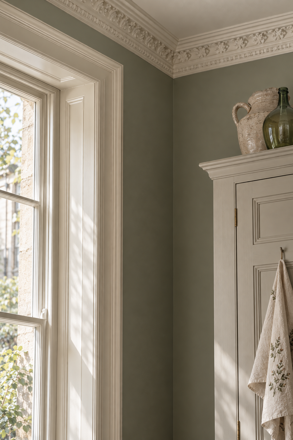 Placepaints Highland Moss paint — Kitchen · close up