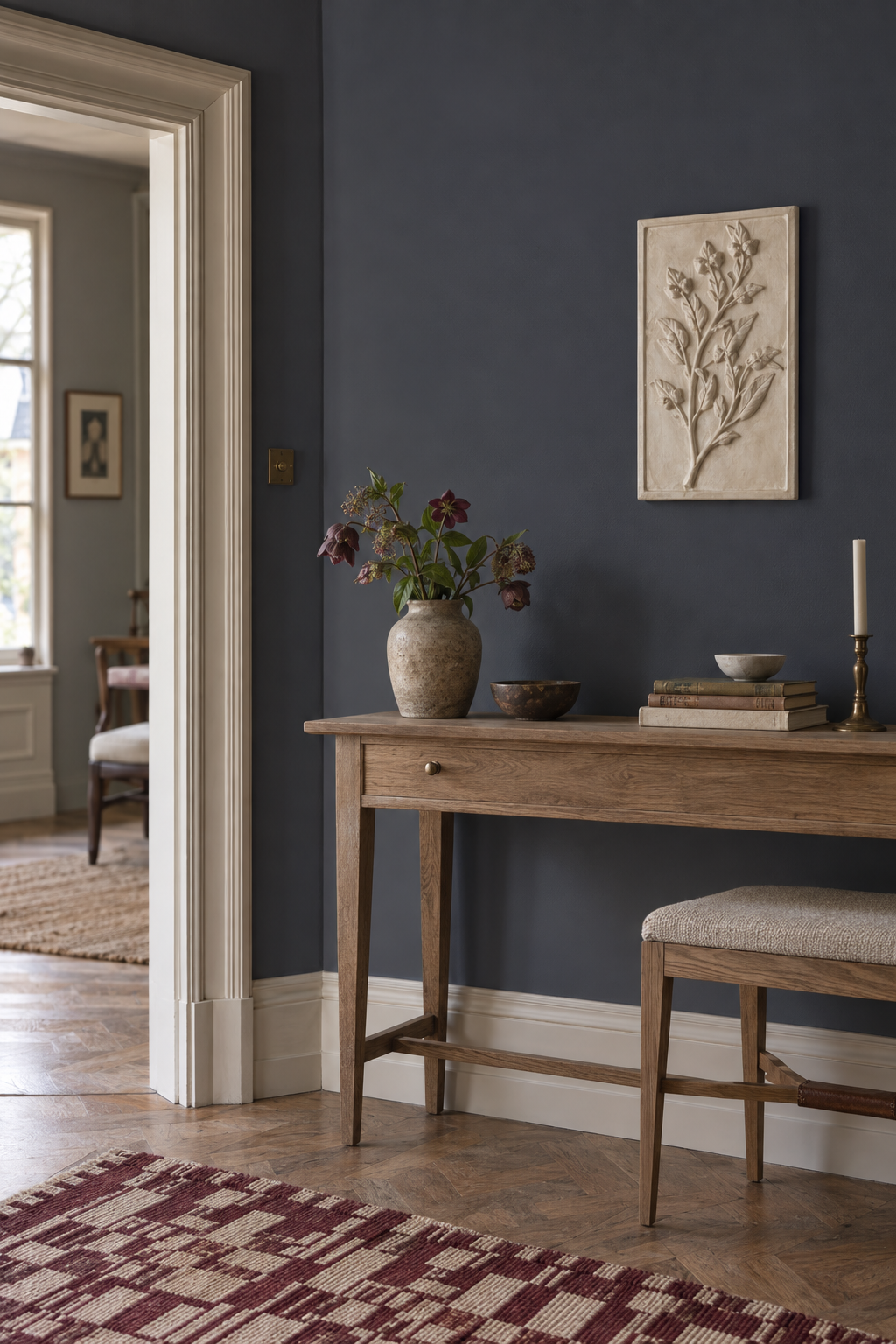 Placepaints Helsinki Twilight paint — Hallway · tight vignette