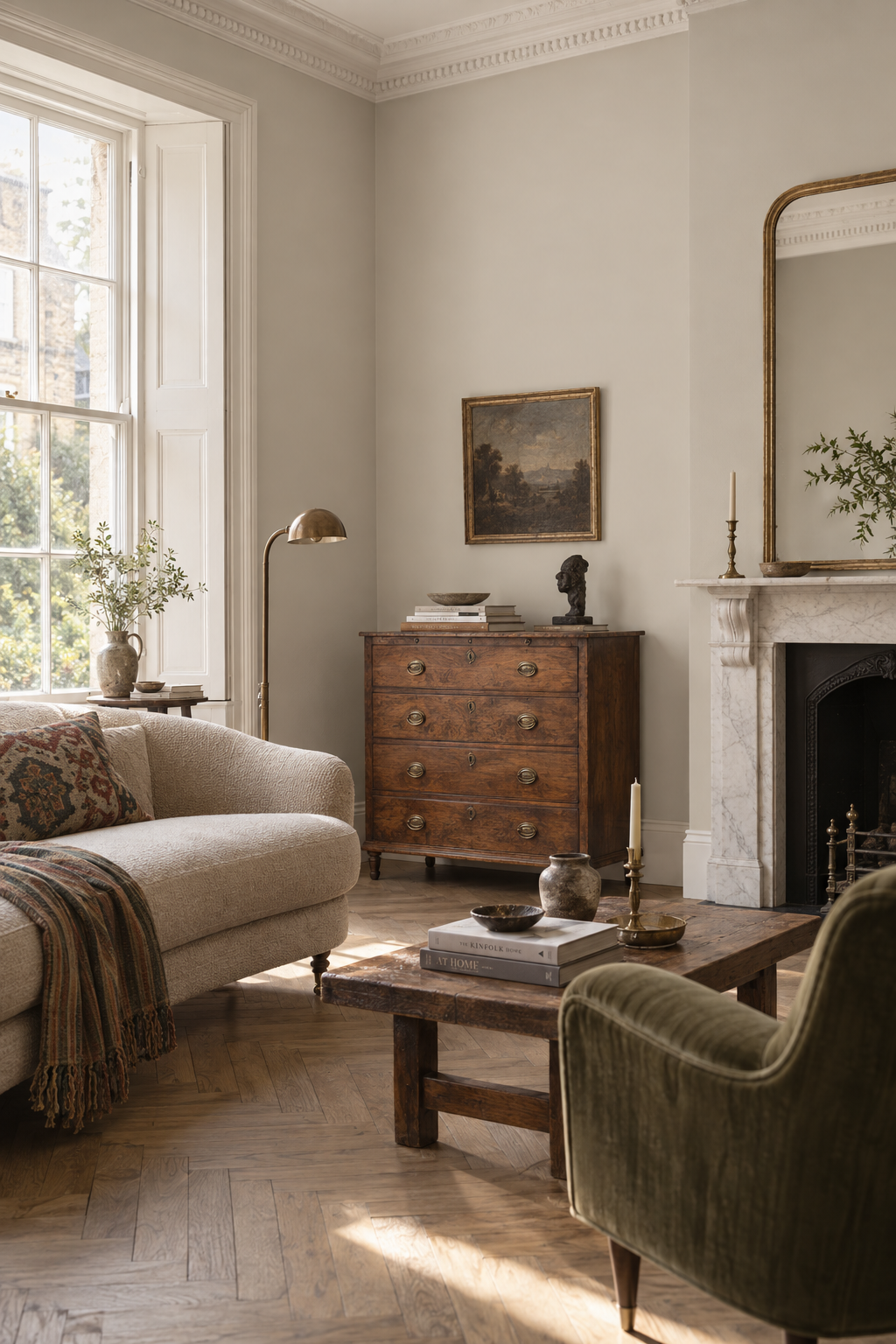 Placepaints Lisbon Taupe paint — Living Room · room overview