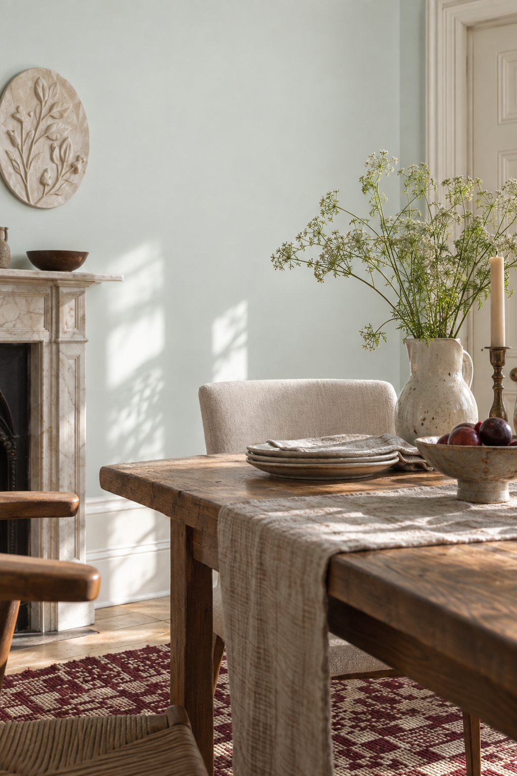 Placepaints Alaskan Ice paint — Dining Room · dramatic partial crop