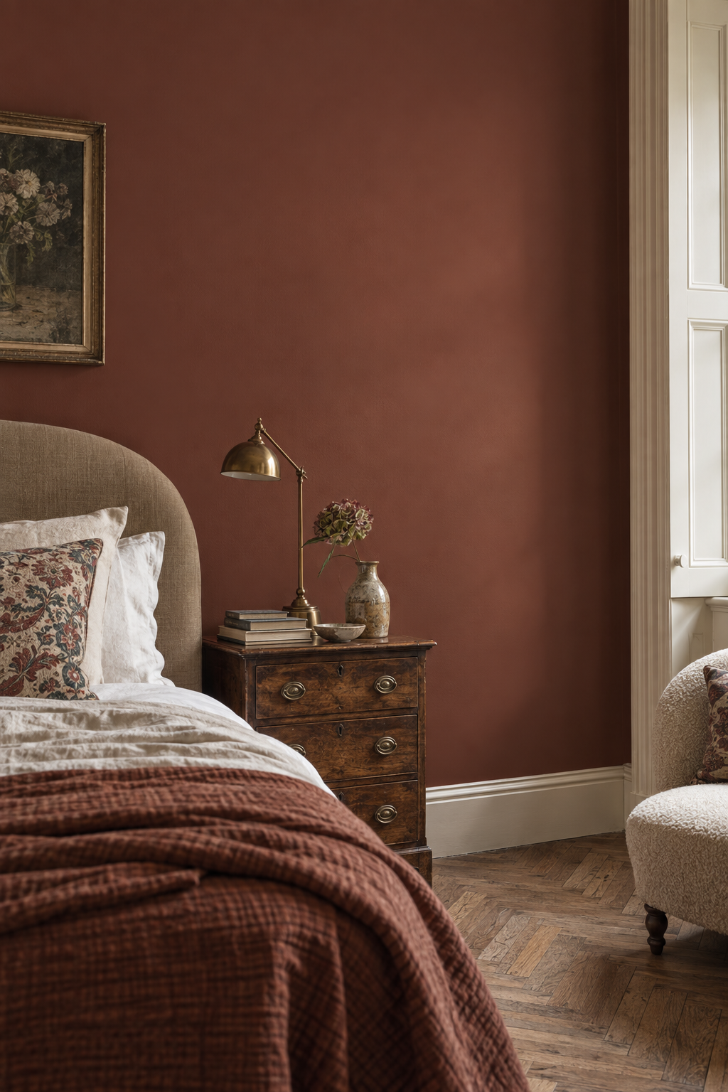 Placepaints Verona Flame paint — Bedroom · wall and light study
