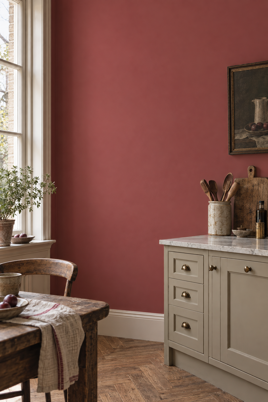 Placepaints Yakima Cherry paint — Kitchen · wall and light study