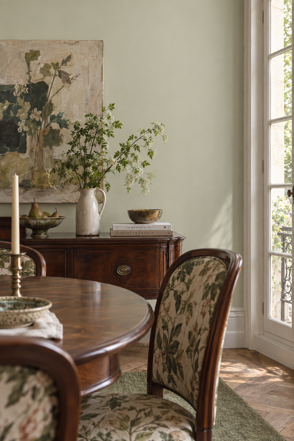 Placepaints Swiss Meadow paint — Dining Room · dramatic partial crop